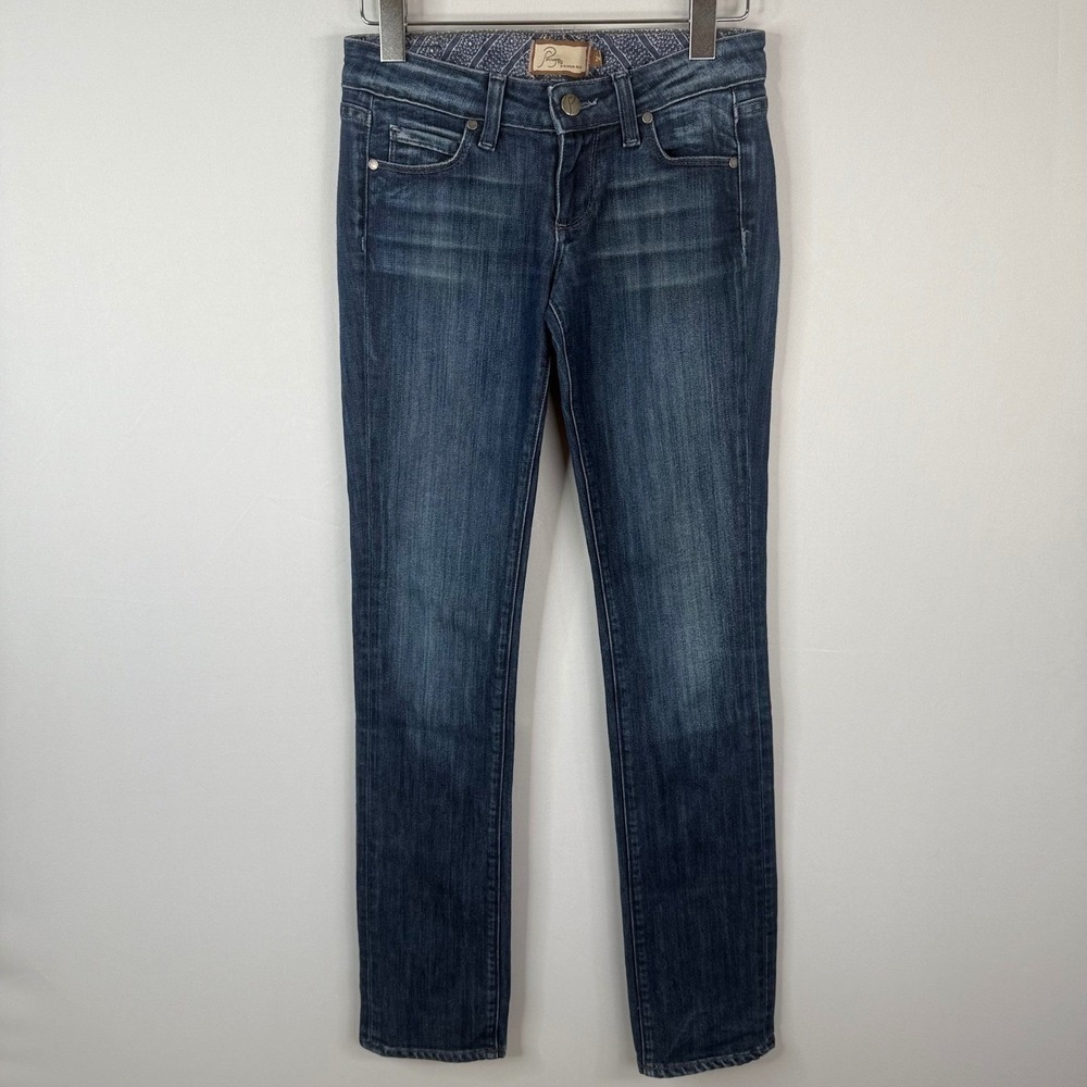 Paige Denim Blue Heights Low‎ Rise Skinny Jeans Size 24 Wash WA075